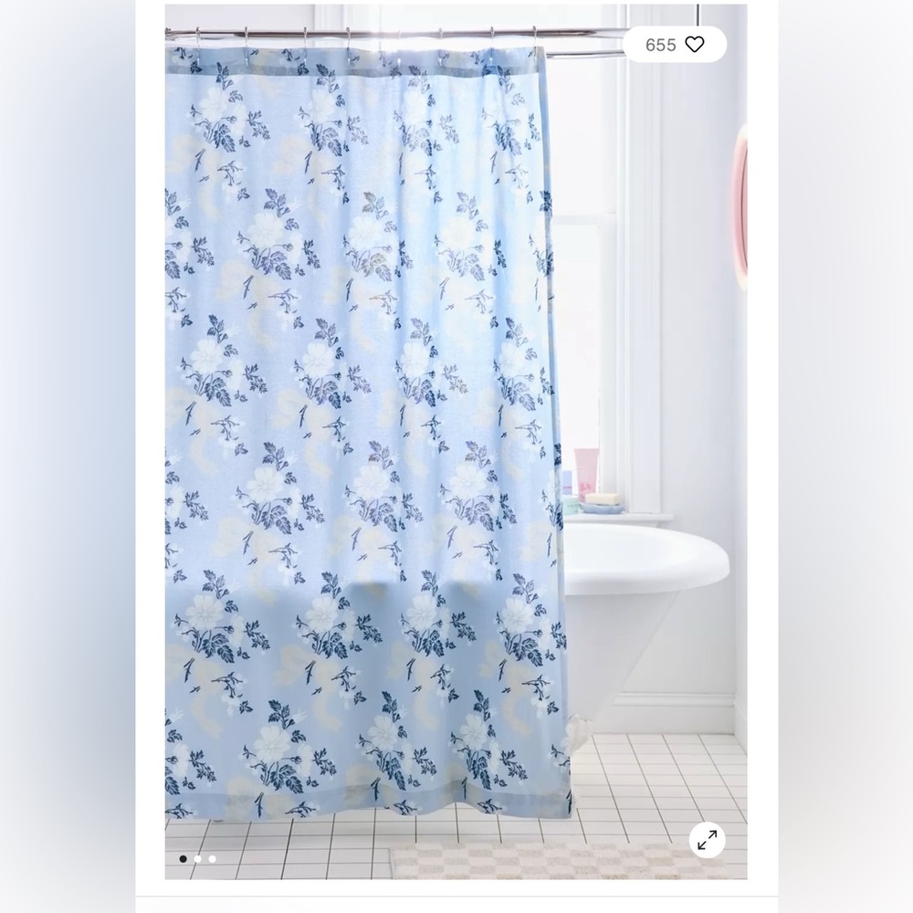 Brand New Juliette Floral Bows Patterned Shower Curtain